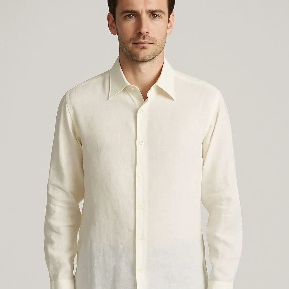 Yves Saint Laurent YSL Vintage Linen Button Down Shirt